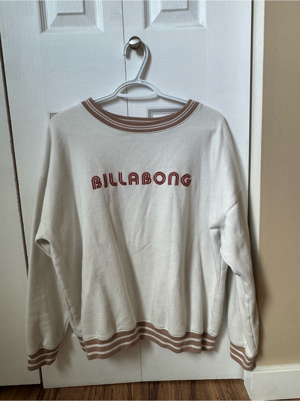 Billabong Pullover with Brown Striped Trim